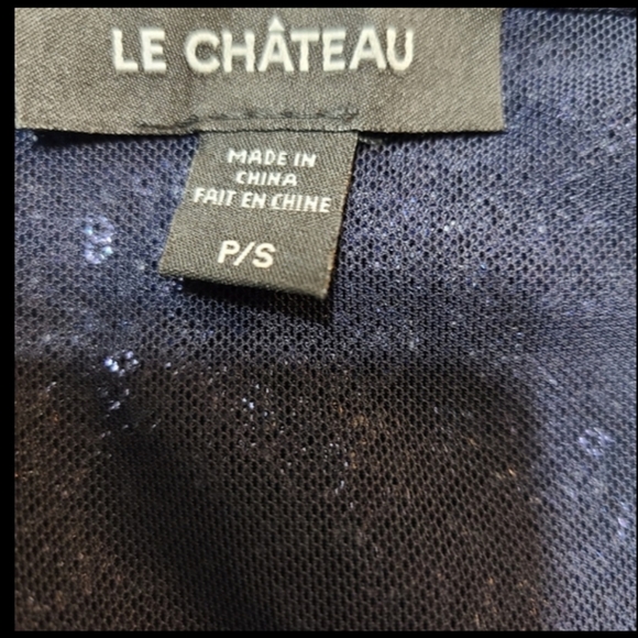 Le Chateau Sequin & Knit Layered Top Navy Small size - Picture 5 of 13
